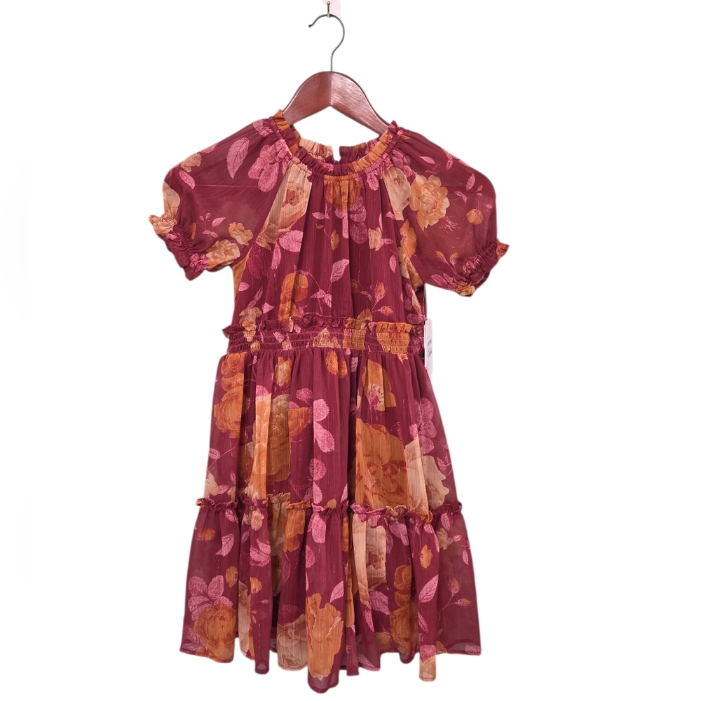 Rachel Parcell New Red Rumba‎ Sunlit Floral Spring Dress Girls Size 8